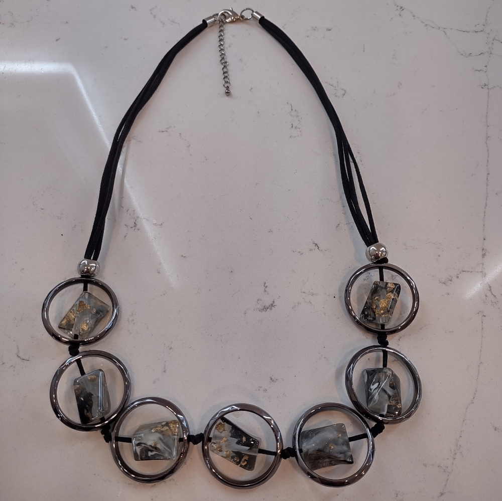 Elegant Black and Silver Necklace